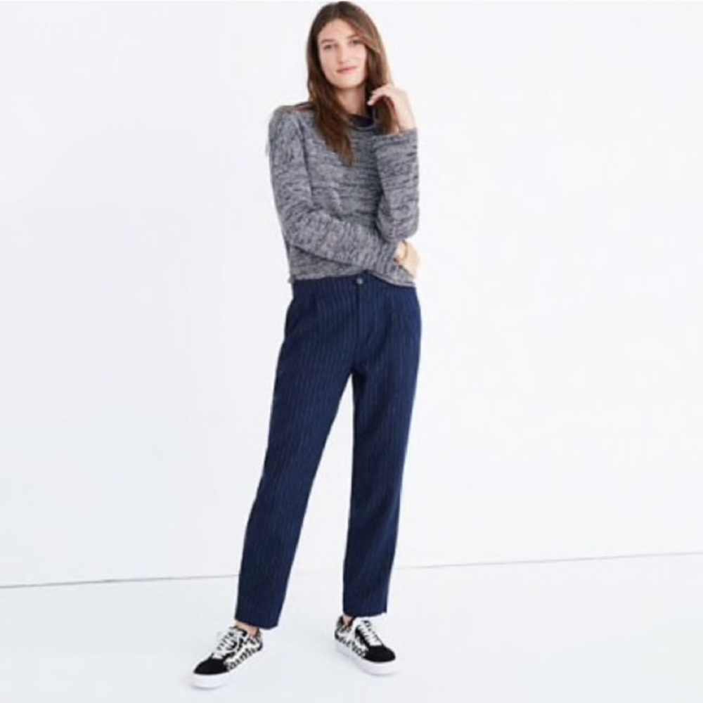 Madewell track trousers in pinstripe